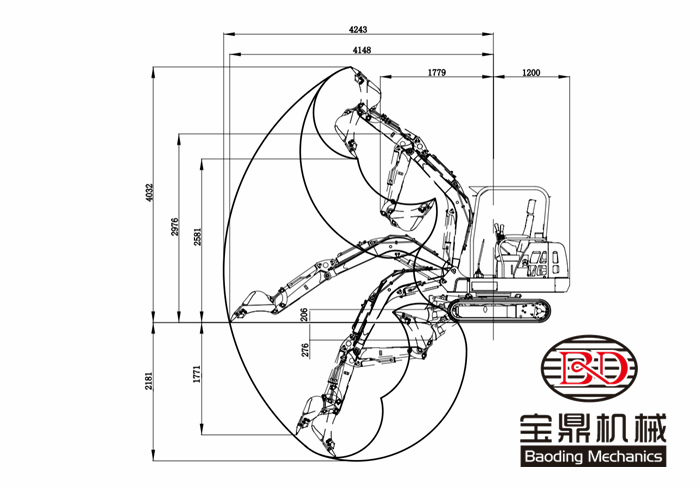 寶鼎23微型挖掘機(jī)工作參數(shù)