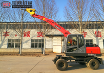 寶鼎80輪式挖掘機(jī)帶破碎展示