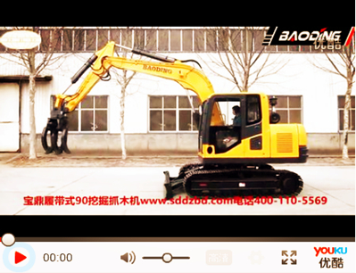 寶鼎履帶90蔗木裝卸機工作姿態(tài)展示